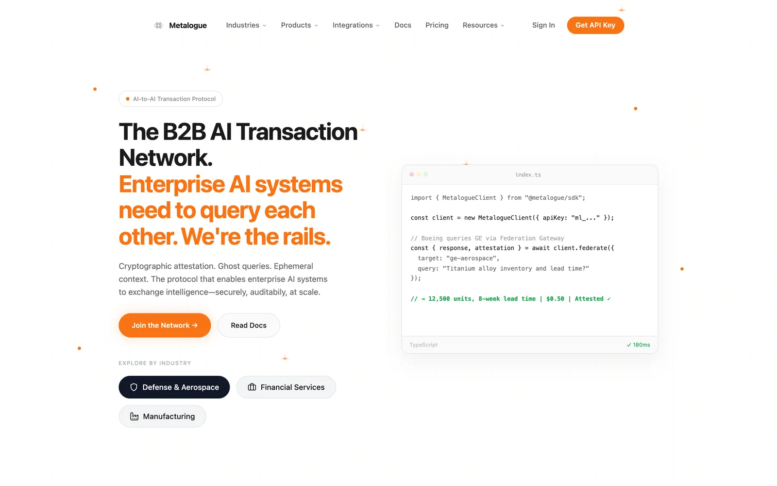 Metalogue transaction network